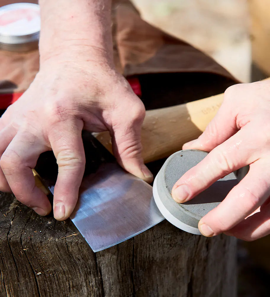 Keep Your Axe “Wicked Sharp” With Our Dual Grit Honing Puck